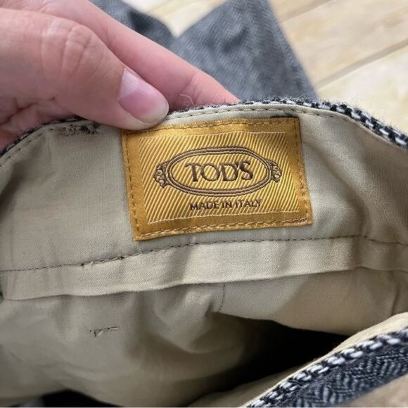 TOD'S School Pants in Grey Chevron - Picture 6 of 8